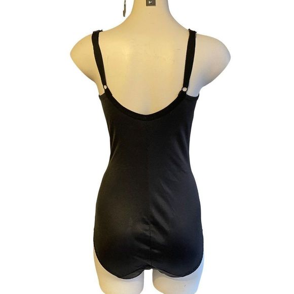 Vintage Dominique Black Unlined Wire Free Seamed Firm Control Body Briefer 34C - Picture 2 of 7